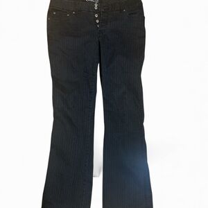 Charles & 1/2 Black button fly pinstriped Jeans sz 34